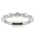 Marquise Cut Moissanite Diamond Half Eternity Ring