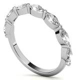 Marquise Cut Moissanite Diamond Half Eternity Ring