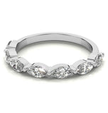 Marquise Cut Moissanite Diamond Half Eternity Ring