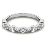 Marquise Cut Moissanite Diamond Half Eternity Ring