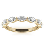 Marquise Cut Moissanite Diamond Half Eternity Ring