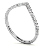 Round Cut Moissanite Chevron Style Wedding Band