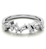 Baguette Cut Moissanite Diamond Half Eternity Ring