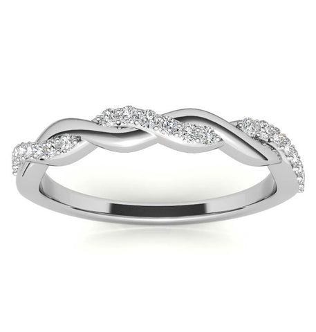 Moissanite Round Cut Twisted Eternity Ring For Women