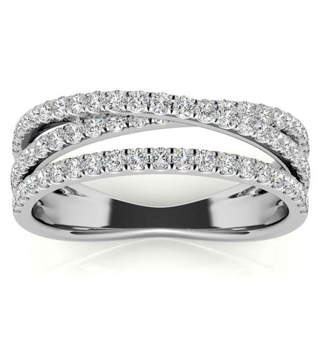 Twisted Moissanite Diamond Eternity Ring