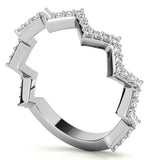 Round Cut Moissanite Zig Zag Eternity Ring