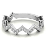 Round Cut Moissanite Zig Zag Eternity Ring