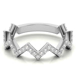 Round Cut Moissanite Zig Zag Eternity Ring