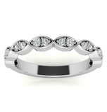 Round Cut Moissanite Half Eternity Unique Band