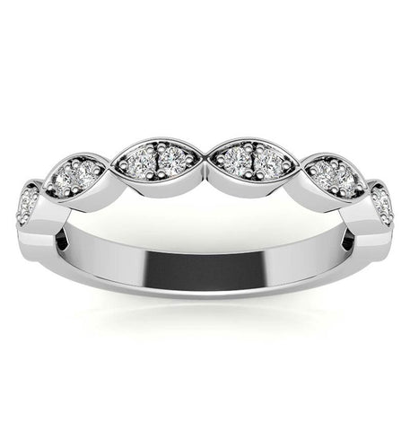 Round Cut Moissanite Half Eternity Unique Band