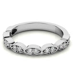 Round Cut Moissanite Half Eternity Unique Band