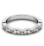 Round Cut Moissanite Half Eternity Unique Band