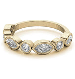 Round & Marquise Cut Moissanite Bezel Set Eternity Band