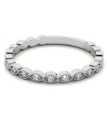 Round Cut Filigree Moissanite Eternity Band