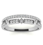 Round Cut Moissanite Double Row Eternity Band