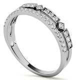 Round Cut Moissanite Double Row Eternity Band