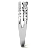 Round Cut Moissanite Double Row Eternity Band