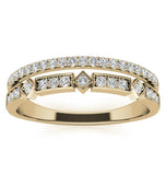 Round Cut Moissanite Double Row Eternity Band