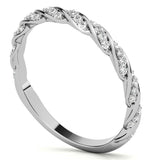 Round Cut Twisted Moissanite Wedding Ring