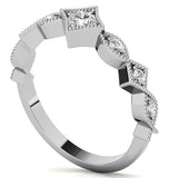 Round Cut Moissanite Filigree Eternity Band For Women