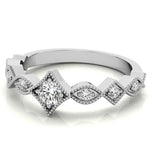 Round Cut Moissanite Filigree Eternity Band For Women