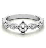 Round Cut Moissanite Filigree Eternity Band For Women