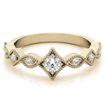 Round Cut Moissanite Filigree Eternity Band For Women