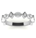 Marquise Cut Moissanite Bezel Set Eternity Band