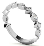 Marquise Cut Moissanite Bezel Set Eternity Band