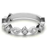 Marquise Cut Moissanite Bezel Set Eternity Band