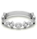 Marquise Cut Moissanite Bezel Set Eternity Band