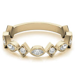 Marquise Cut Moissanite Bezel Set Eternity Band