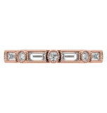 Round & Baguette Cut Bezel Set Filigree Eternity Ring