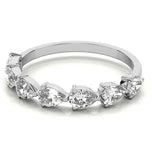 Moissanite Pear Cut Wedding Band For Women