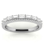 Baguette & Round Cut Double Row Wedding Eternity Ring