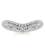 Round Brilliant Cut Moissanite Chevron Wedding Ring