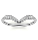 Filigree Round Cut Moissanite Chevron Band