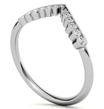 Filigree Round Cut Moissanite Chevron Band