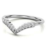 Filigree Round Cut Moissanite Chevron Band