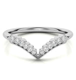 Filigree Round Cut Moissanite Chevron Band