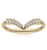 Filigree Round Cut Moissanite Chevron Band