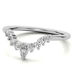 Marquise & Round Cut Moissanite Chevron Eternity Ring