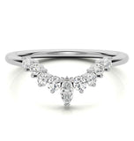 Marquise & Round Cut Moissanite Chevron Eternity Ring