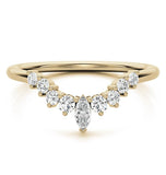 Marquise & Round Cut Moissanite Chevron Eternity Ring