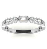 Baguette Cut Moissanite Filigree Eternity Ring