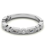 Baguette Cut Moissanite Filigree Eternity Ring