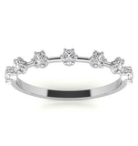 Round Cut Moissanite Diamond Half Eternity Band