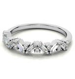 Moissanite Baguette Cut Zig Zag Wedding Band