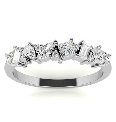 Multi Shape Moissanite Diamond Eternity Band