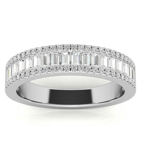 Baguette Cut Moissanite Channel Set Eternity Ring